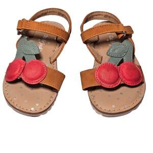Toddler Girl Cherry Strap Sandals Brown Summer